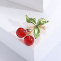 Alloy Enamel Rhinestone Cherry Brooch Pin For Women's Fashion Clothing view 3