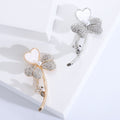 Alloy Shell Heart Clover Brooch Pin For Scarf Closure view 2