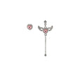 Elegant Cupid Angel Heart Wing Tassel Alloy Pink Zircon Rhinestone Asymmetric Stud Dangle Earrings view 5