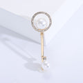 Alloy Pearl Rhinestone Key Brooch Pin For Coat Decoration view 4