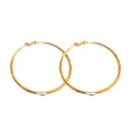 Gold Plated Hollow Round Hoop Earrings, Minimalist Geometric Metal Circle Earrings view 5