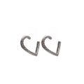 Elegant Luxury Silver Alloy Rhinestone Hollow Heart Hoop Drop Earrings For Women Fashion Party Earrings view 5