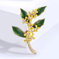 Alloy Enamel Osmanthus Branch Brooch Pendant For Women's Accessories view 4