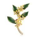 Alloy Enamel Osmanthus Branch Brooch Pendant For Women's Accessories view 5