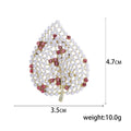 Alloy Hollow Pearl Leaf Brooch Pin For Elegant Outfit Decoration view 5