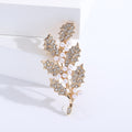 Alloy Pearl Rhinestone Leaf Brooch Pin For Elegant Anti Exposure Wear view 4