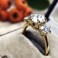 Two Tone Electroplated Zircon Inlaid Ring, Cross Border Style Fashion Hand Jewelry view 1