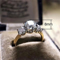 Two Tone Electroplated Zircon Inlaid Ring, Cross Border Style Fashion Hand Jewelry view 5