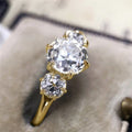 Two Tone Electroplated Zircon Inlaid Ring, Cross Border Style Fashion Hand Jewelry view 2