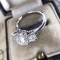 Two Tone Electroplated Zircon Inlaid Ring, Cross Border Style Fashion Hand Jewelry view 3