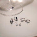 Elegant 6-Piece Drip Enamel Zircon Cuff And Stud Set, Sweet Cool Minimal Luxury Women's Earrings view 2