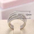 Unisex Hip Hop Vintage Geometric Line Wrap Ring, Irregular Multi Layer Statement Finger Jewelry view 5