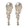 Metal Leaf Sequin Tassel Geometric Drop Earrings, European American Statement Style view 5