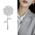 Stainless Steel Dandelion Brooch Pin For Elegant Clothing Decoration view 3