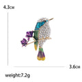 Alloy Rhinestone Enamel Bird Branch Brooch For Fashion Clothing Decoration view 5