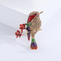 Alloy Rhinestone Enamel Bird Branch Brooch For Fashion Clothing Decoration view 6
