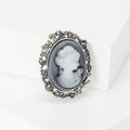 Alloy Rhinestone Queen Portrait Brooch Vintage Relief Lapel Pin For Women view 3