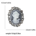 Alloy Rhinestone Queen Portrait Brooch Vintage Relief Lapel Pin For Women view 5