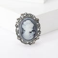 Alloy Rhinestone Queen Portrait Brooch Vintage Relief Lapel Pin For Women view 6