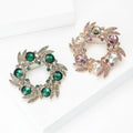 Alloy Rhinestone Vintage Floral Wreath Brooch For Clothing Fastening view 3