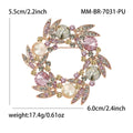Alloy Rhinestone Vintage Floral Wreath Brooch For Clothing Fastening view 5