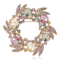 Alloy Rhinestone Vintage Floral Wreath Brooch For Clothing Fastening view 2