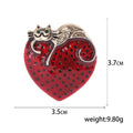 Cute Alloy Enamel Heart Cat Brooch For Animal Pin view 5