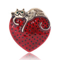 Cute Alloy Enamel Heart Cat Brooch For Animal Pin view 1