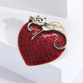 Cute Alloy Enamel Heart Cat Brooch For Animal Pin view 2