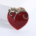 Cute Alloy Enamel Heart Cat Brooch For Animal Pin view 4