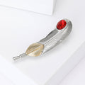 Alloy Feather Brooch Pin For Suits And Coats Decoration view 4