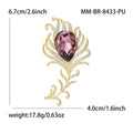 Copper Zircon Feather Brooch For Elegant Apparel Decoration view 4