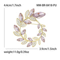 Metal Alloy Olive Branch Wreath Brooch Pin For Suits And Coats view 5