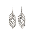 Elegant Silver Alloy Long Leaf Tassel Spiral Hollow Geometric Statement Dangle Drop Earrings view 5