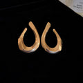 Twisted Oval Geometric Metal Drop Earrings With Silver Pins, Fashion OL Statement Jewelry view 4