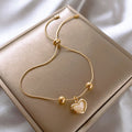 Korean Style Alloy Zircon Heart Flower Geometric Bangle For Women view 3