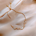 Korean Style Alloy Zircon Heart Flower Geometric Bangle For Women view 4
