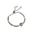 Korean Style Alloy Zircon Heart Flower Geometric Bangle For Women view 5