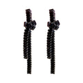 Copper Zircon Knot Long Drop Earrings, Geometric Fashion Design For Women view 5