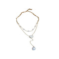 Sweet Camellia Flower Double Layer Alloy Necklace, Minimalist Light Luxury Collarbone Choker For Women view 5