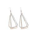 Elegant Korean Geometric Triangle Alloy Rhinestone Multi Layer Champagne Long Drop Hook Earrings view 5