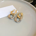 Real Gold Plated Copper Chain Geometric Round Ear Cuff Earrings For Women view 4