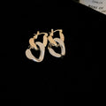 Real Gold Plated Copper Chain Geometric Round Ear Cuff Earrings For Women view 2
