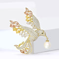 Alloy Pearl Bird Brooch Pin For Elegant Clothing Decoration view 2