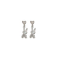 Cute Silver Alloy Zircon Moonstone Crescent Moon Star Astronaut Stud Drop Women's Fashion Earrings view 5