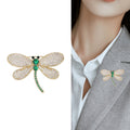 Alloy Zircon Dragonfly Brooch Pin For Luxury Apparel Decoration view 3