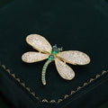 Alloy Zircon Dragonfly Brooch Pin For Luxury Apparel Decoration view 4