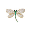 Alloy Zircon Dragonfly Brooch Pin For Luxury Apparel Decoration view 2