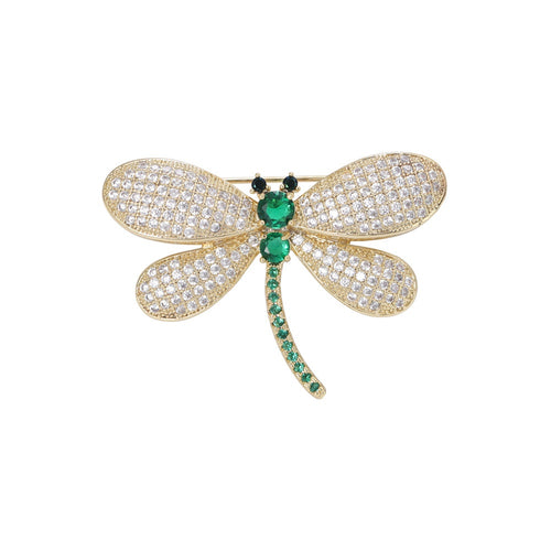 Alloy Zircon Dragonfly Brooch Pin For Luxury Apparel Decoration