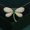 Alloy Zircon Dragonfly Brooch Pin For Luxury Apparel Decoration view 1
